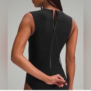 Lululemon Zip-Back Paddle Suit Black Swimsuit Size 10 worn once